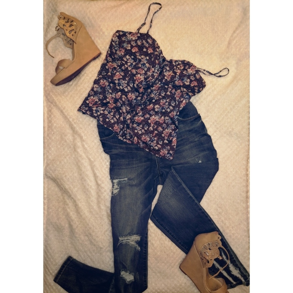 Vintage Forever 21 Button Up Floral Top, Size M